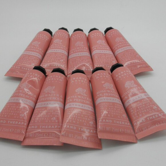 CRABTREE & EVELYN Hand Therapy ROSEWATER & PINK PEPPERCORN 0.86 oz ea Lot of 10